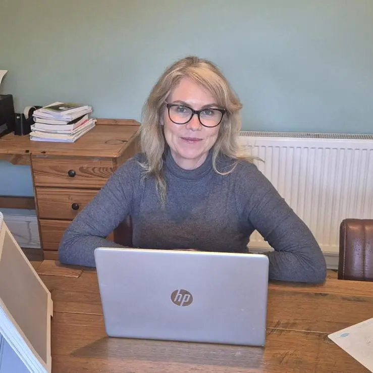 Julie and laptop